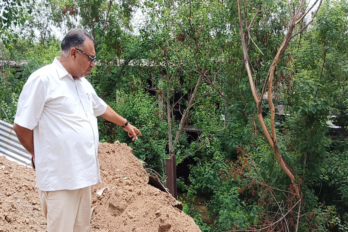 The location where the road has caved in showing how Ludhiana Roads have become Killer Roads.